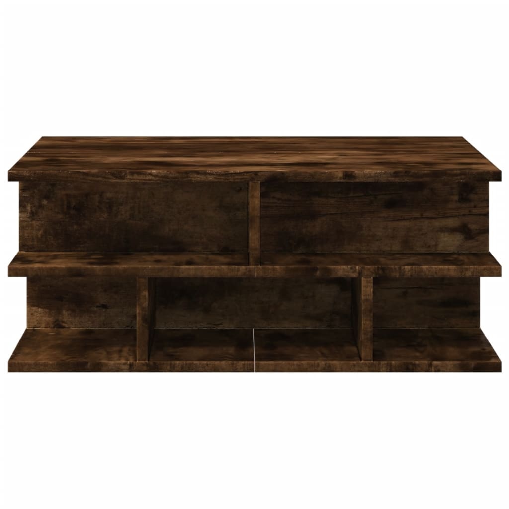 VidaXL Salontafel 70x70x29 cm bewerkt hout gerookt eikenkleurig