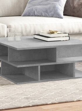 VidaXL Salontafel 70x70x29 cm bewerkt hout betongrijs