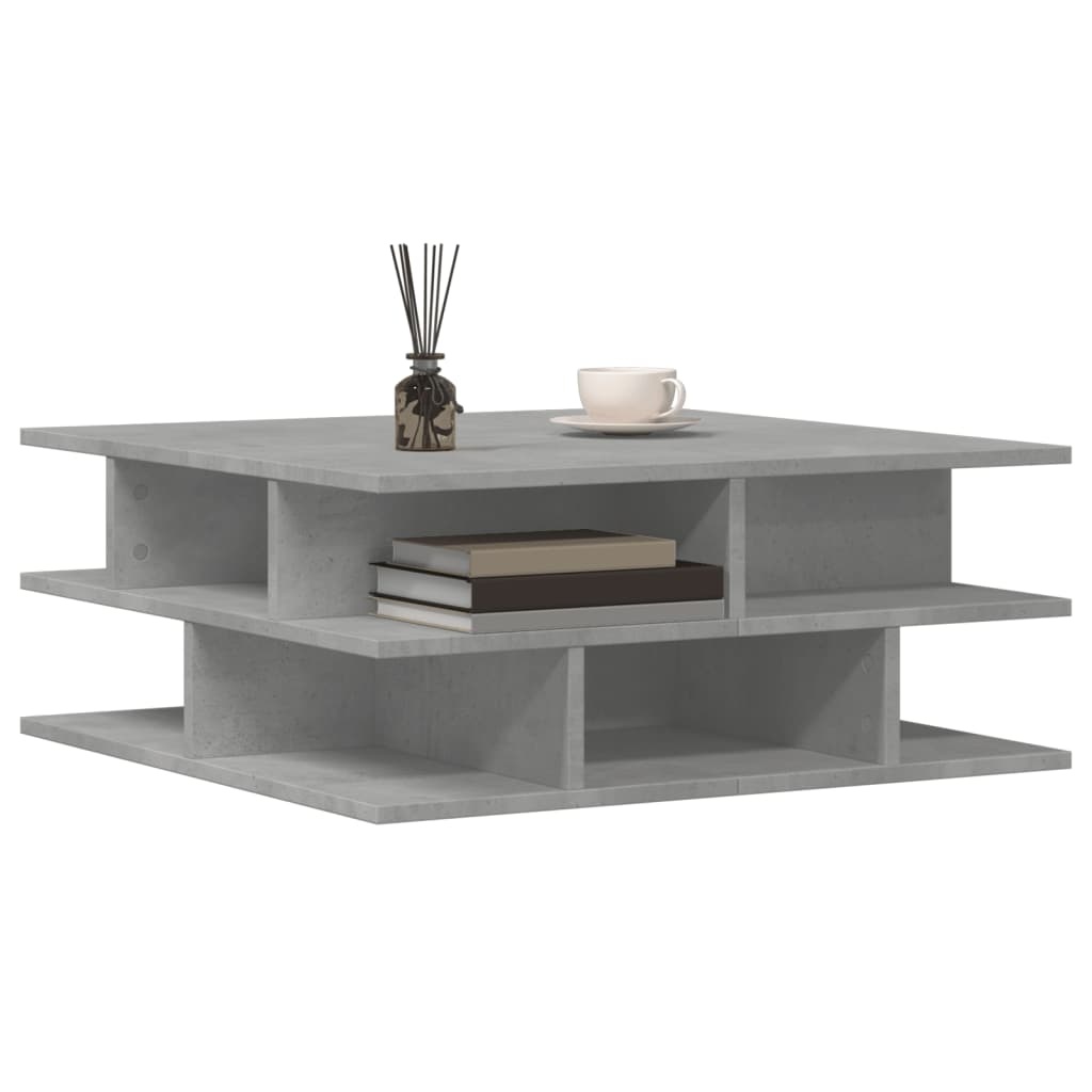 VidaXL Salontafel 70x70x29 cm bewerkt hout betongrijs