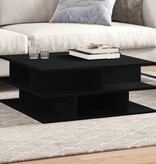 VidaXL Salontafel 70x70x29 cm bewerkt hout zwart