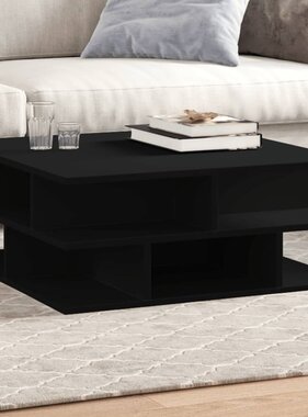 VidaXL Salontafel 70x70x29 cm bewerkt hout zwart