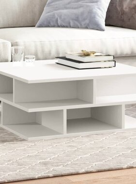 VidaXL Salontafel 70x70x29 cm bewerkt hout wit