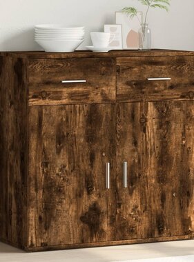 VidaXL Dressoir 79x38x80 cm bewerkt hout gerookt eikenkleurig