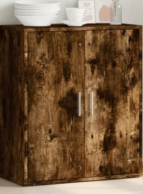 VidaXL Dressoir 79x38x80 cm bewerkt hout gerookt eikenkleurig