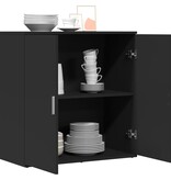 VidaXL Dressoir 79x38x80 cm bewerkt hout zwart