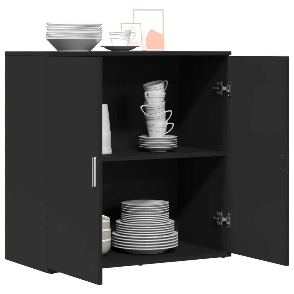 VidaXL Dressoir 79x38x80 cm bewerkt hout zwart