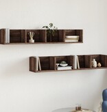 VidaXL Wandkasten 2 st 99x18x16,5 cm bewerkt hout bruin eikenkleur