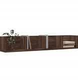 VidaXL Wandkasten 2 st 99x18x16,5 cm bewerkt hout bruin eikenkleur