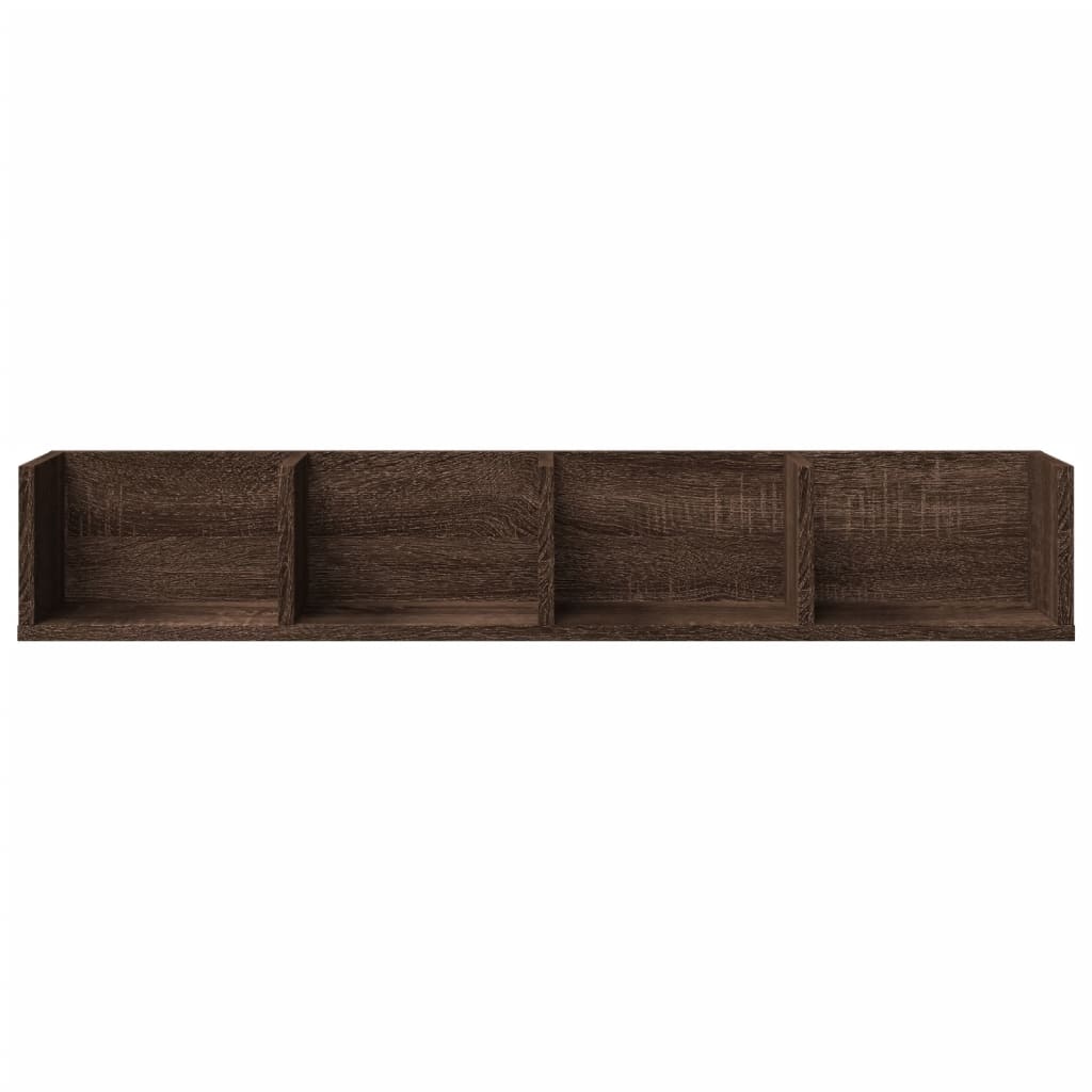 VidaXL Wandkasten 2 st 99x18x16,5 cm bewerkt hout bruin eikenkleur