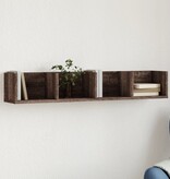 VidaXL Wandkast 99x18x16,5 cm bewerkt hout bruin eikenkleurig