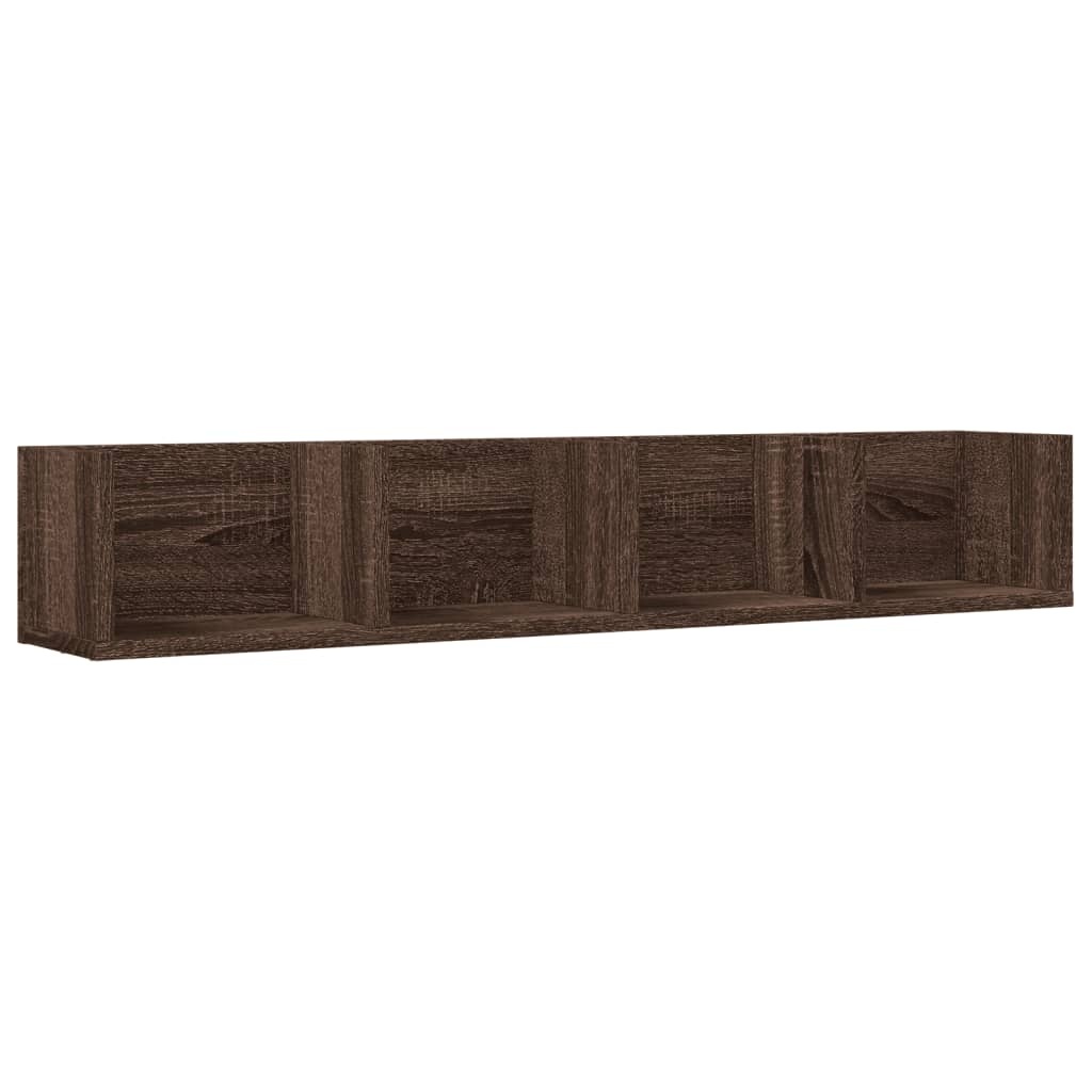 VidaXL Wandkast 99x18x16,5 cm bewerkt hout bruin eikenkleurig