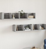 VidaXL Wandkasten 2 st 99x18x16,5 cm bewerkt hout grijs sonoma eiken