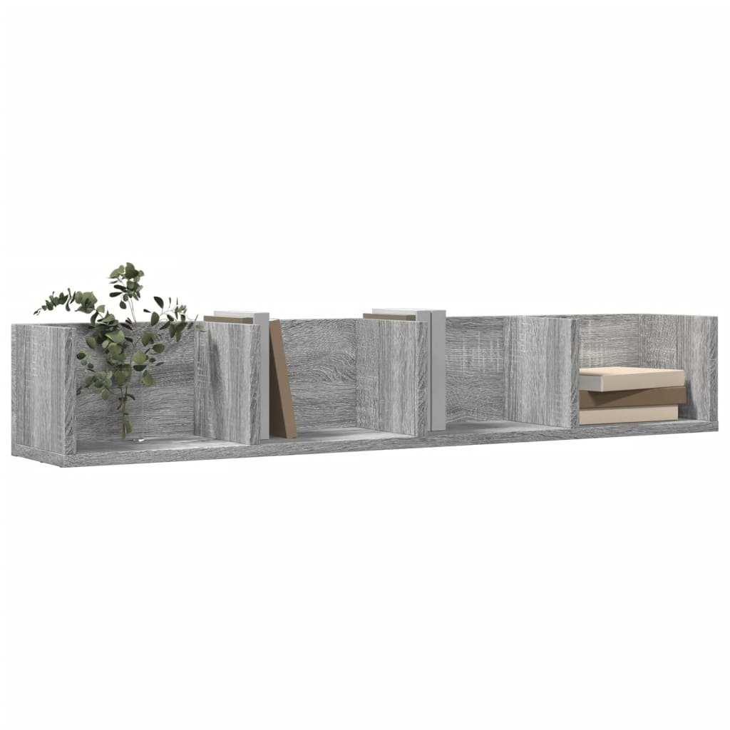 VidaXL Wandkasten 2 st 99x18x16,5 cm bewerkt hout grijs sonoma eiken