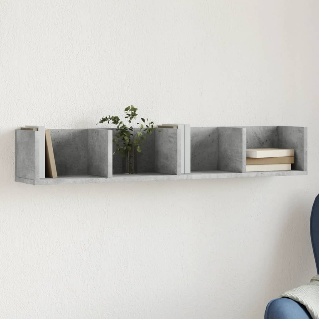 VidaXL Wandkast 99x18x16,5 cm bewerkt hout betongrijs