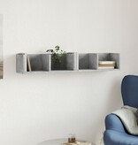 VidaXL Wandkast 99x18x16,5 cm bewerkt hout betongrijs