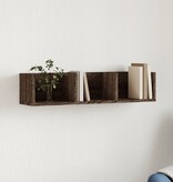 VidaXL Wandkast 75x18x16,5 cm bewerkt hout bruin eikenkleur