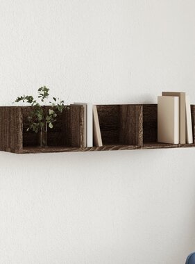 VidaXL Wandkast 75x18x16,5 cm bewerkt hout bruin eikenkleur