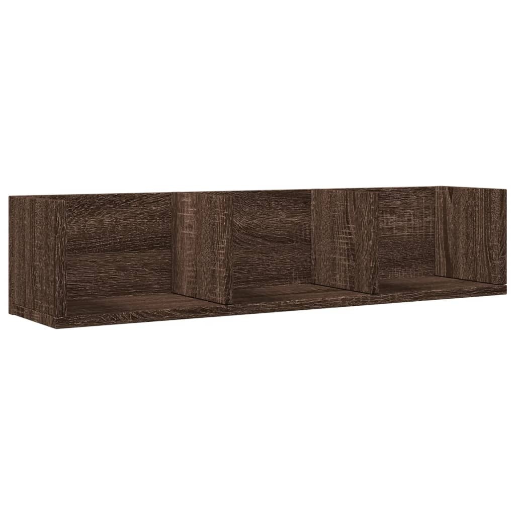 VidaXL Wandkast 75x18x16,5 cm bewerkt hout bruin eikenkleur