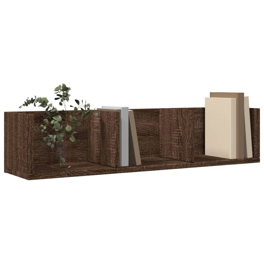 VidaXL Wandkast 75x18x16,5 cm bewerkt hout bruin eikenkleur