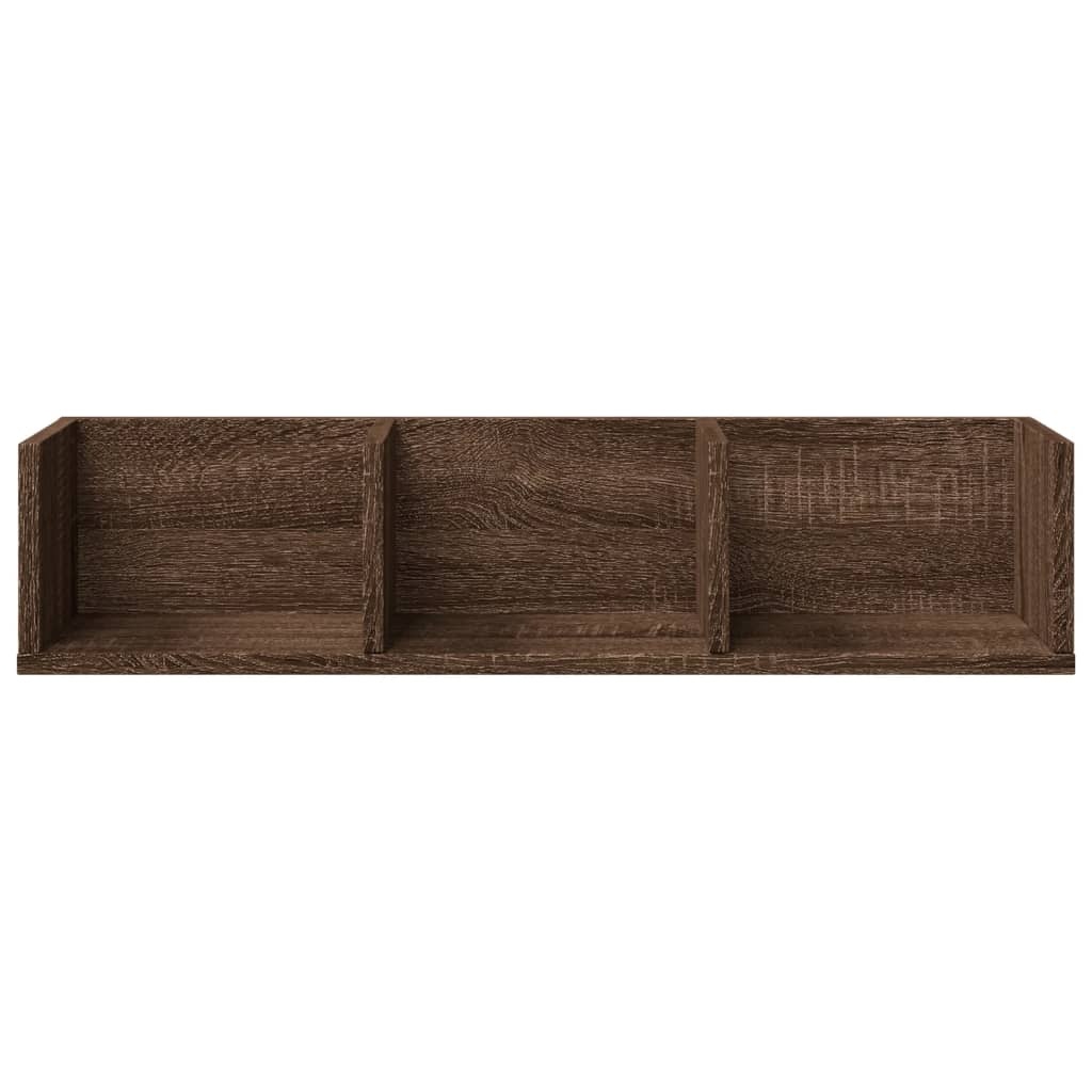 VidaXL Wandkast 75x18x16,5 cm bewerkt hout bruin eikenkleur