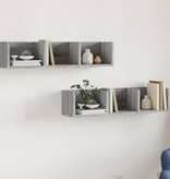 VidaXL Wandkasten 2 st 75x18x16,5 cm bewerkt hout grijs sonoma eiken