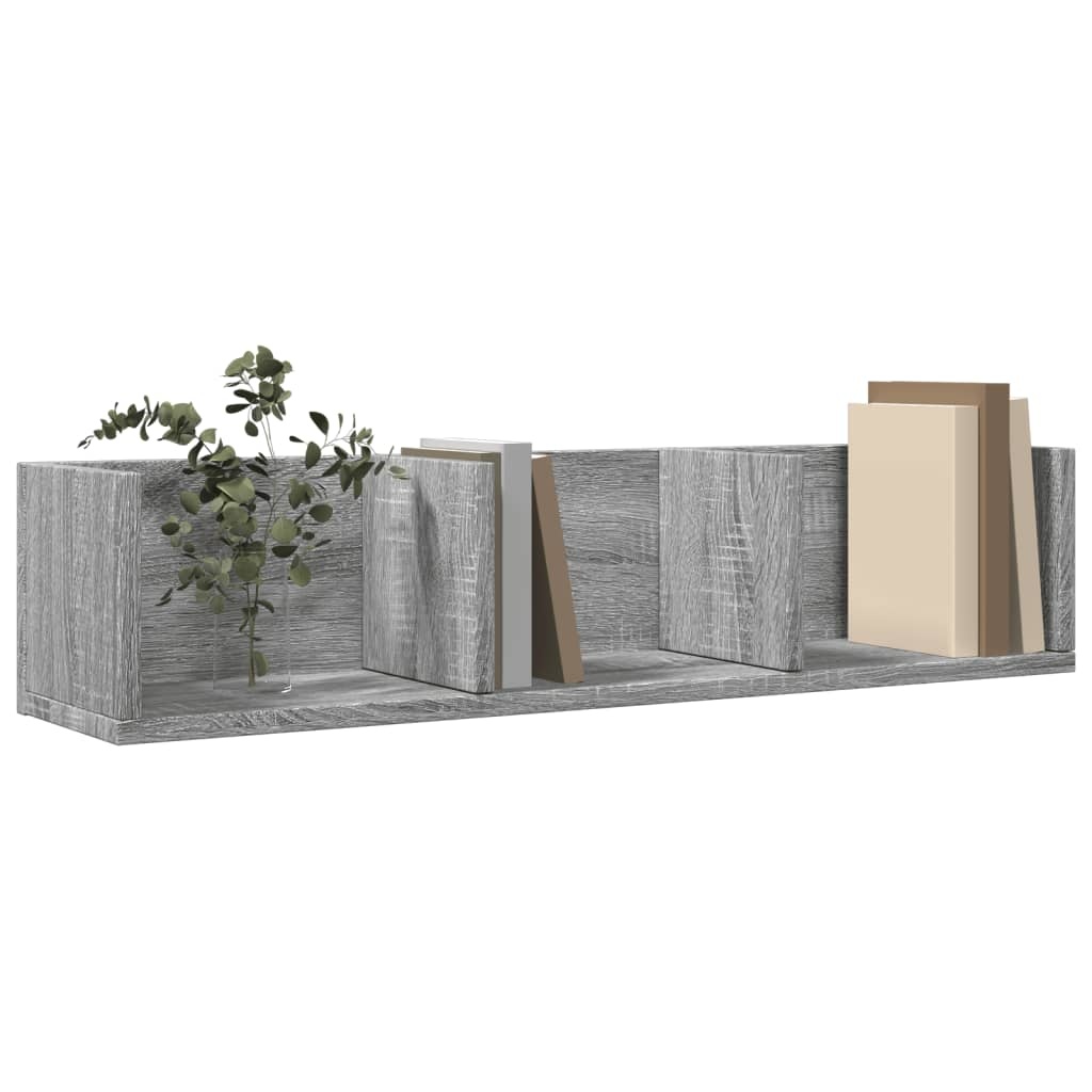 VidaXL Wandkasten 2 st 75x18x16,5 cm bewerkt hout grijs sonoma eiken