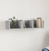VidaXL Wandkast 75x18x16,5 cm bewerkt hout grijs sonoma eikenkleurig