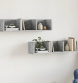 VidaXL Wandkasten 2 st 75x18x16,5 cm bewerkt hout betongrijs
