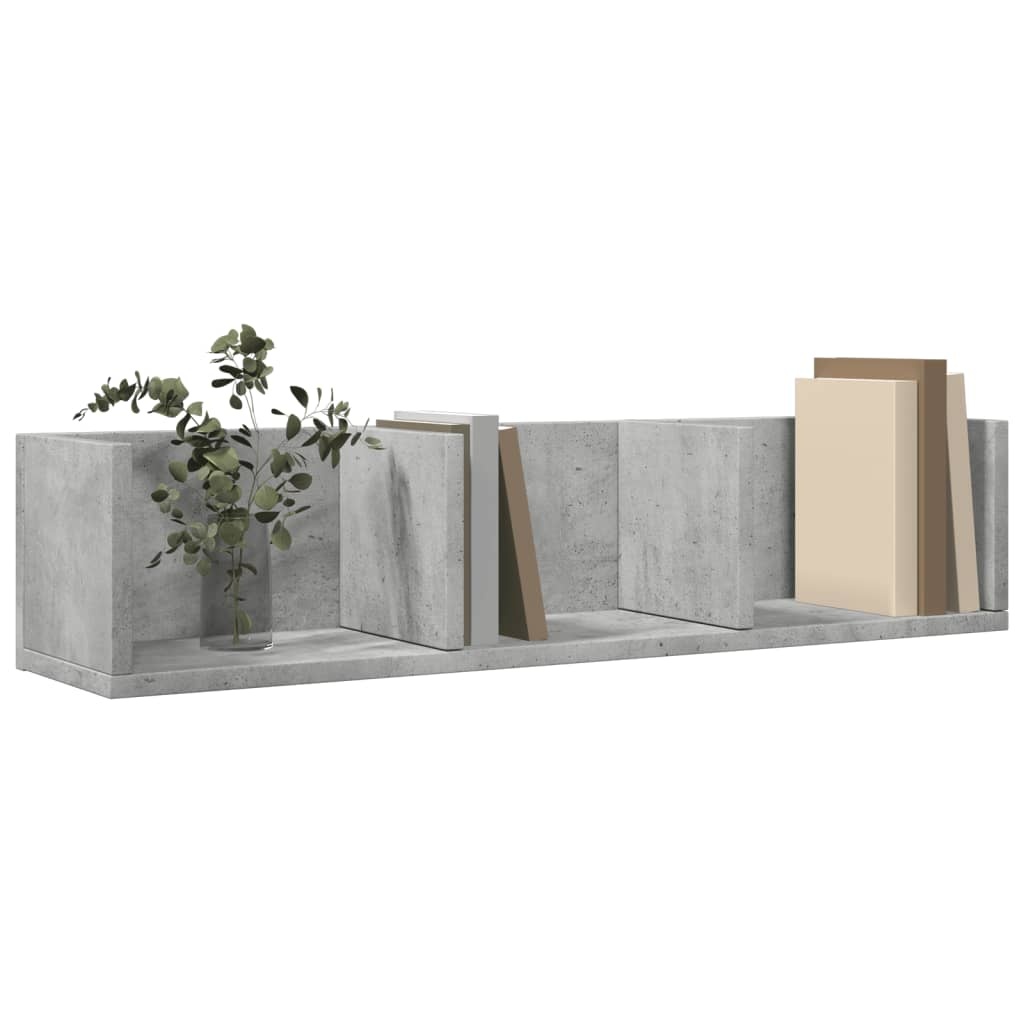 VidaXL Wandkasten 2 st 75x18x16,5 cm bewerkt hout betongrijs