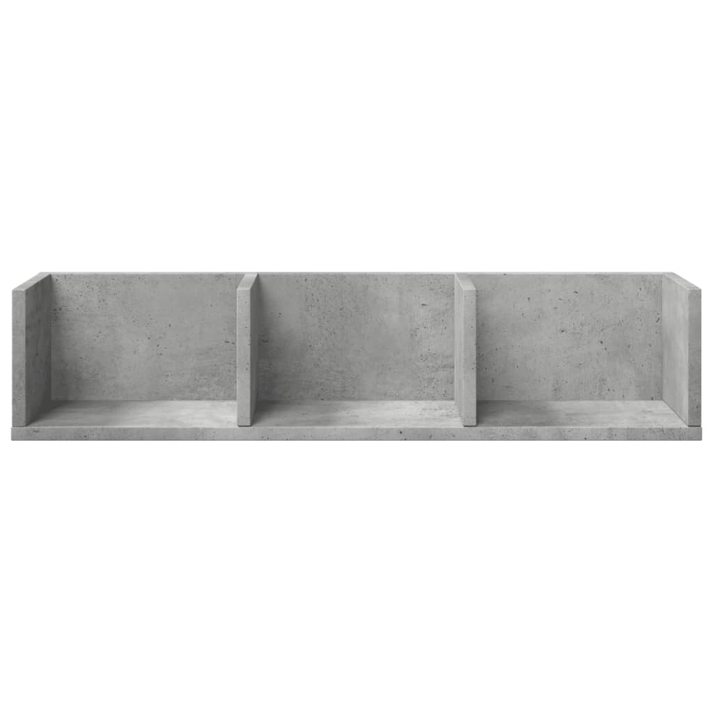 VidaXL Wandkasten 2 st 75x18x16,5 cm bewerkt hout betongrijs
