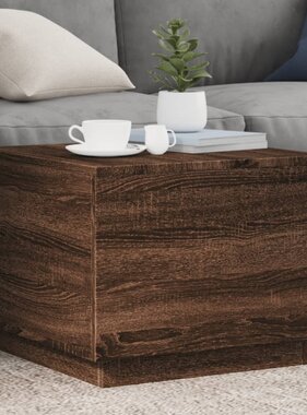 VidaXL Salontafel met LED-verlichting 50x50x40 cm bruin eikenkleur