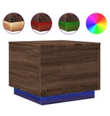 VidaXL Salontafel met LED-verlichting 50x50x40 cm bruin eikenkleur