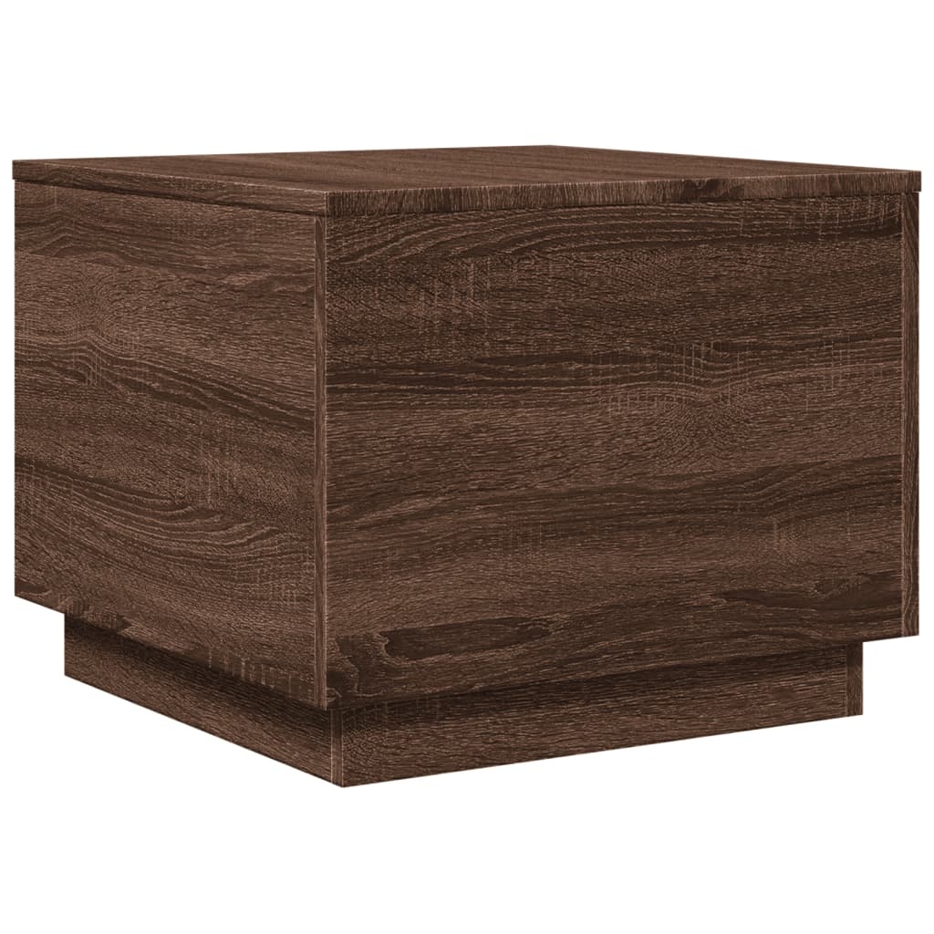 VidaXL Salontafel met LED-verlichting 50x50x40 cm bruin eikenkleur