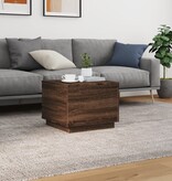 VidaXL Salontafel met LED-verlichting 50x50x40 cm bruin eikenkleur