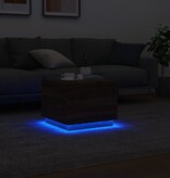 VidaXL Salontafel met LED-verlichting 50x50x40 cm bruin eikenkleur