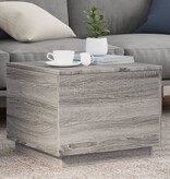VidaXL Salontafel met LED-verlichting 50x50x40 cm grijs sonoma eiken