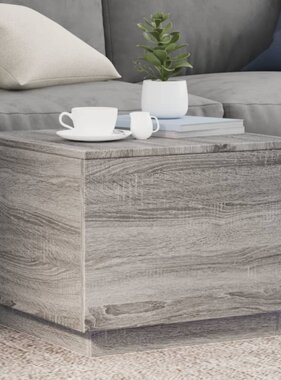 VidaXL Salontafel met LED-verlichting 50x50x40 cm grijs sonoma eiken