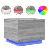 VidaXL Salontafel met LED-verlichting 50x50x40 cm grijs sonoma eiken