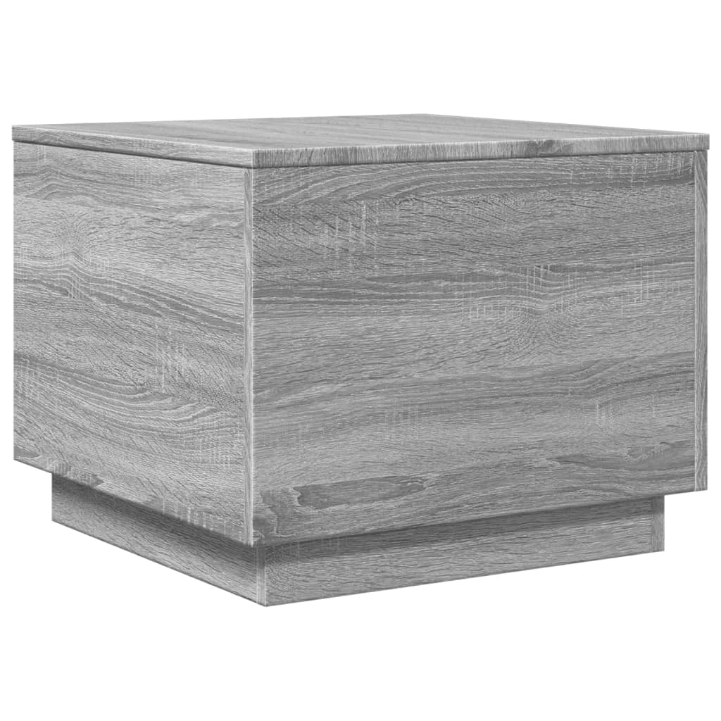 VidaXL Salontafel met LED-verlichting 50x50x40 cm grijs sonoma eiken