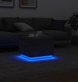 VidaXL Salontafel met LED-verlichting 50x50x40 cm grijs sonoma eiken