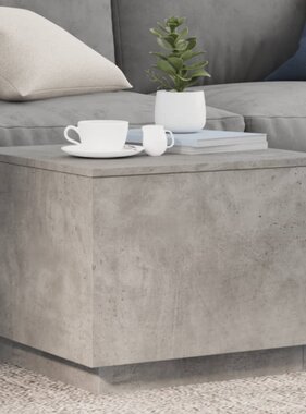 VidaXL Salontafel met LED-verlichting 50x50x40 cm betongrijs