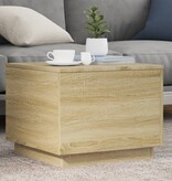 VidaXL Salontafel met LED-verlichting 50x50x40 cm sonoma eiken
