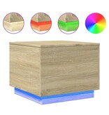 VidaXL Salontafel met LED-verlichting 50x50x40 cm sonoma eiken