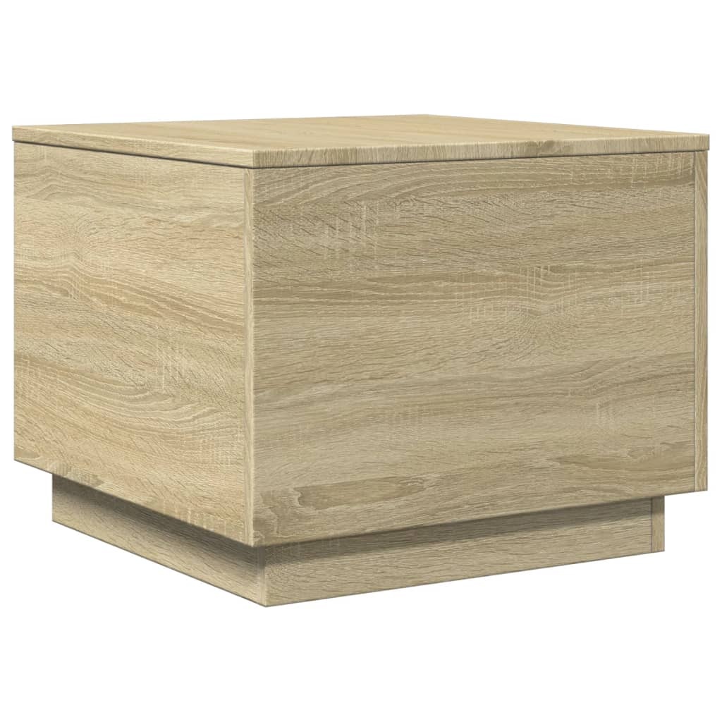 VidaXL Salontafel met LED-verlichting 50x50x40 cm sonoma eiken
