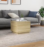 VidaXL Salontafel met LED-verlichting 50x50x40 cm sonoma eiken