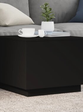 VidaXL Salontafel met LED-verlichting 50x50x40 cm zwart