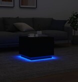 VidaXL Salontafel met LED-verlichting 50x50x40 cm zwart