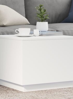 VidaXL Salontafel met LED-verlichting 50x50x40 cm wit