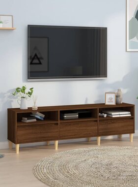vidaXL Tv-meubel 150x30x44,5 cm bewerkt hout bruin eikenkleur