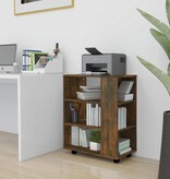 VidaXL Kast verrijdbaar 60x35x75 cm bewerkt hout gerookt eikenkleurig